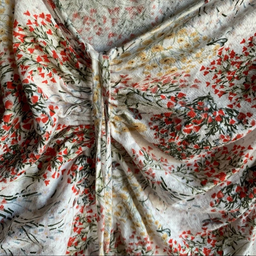 ASOS Off the Shoulder Ruffle Floral Ruched Mini Dress Size 4 - Picture 4 of 6